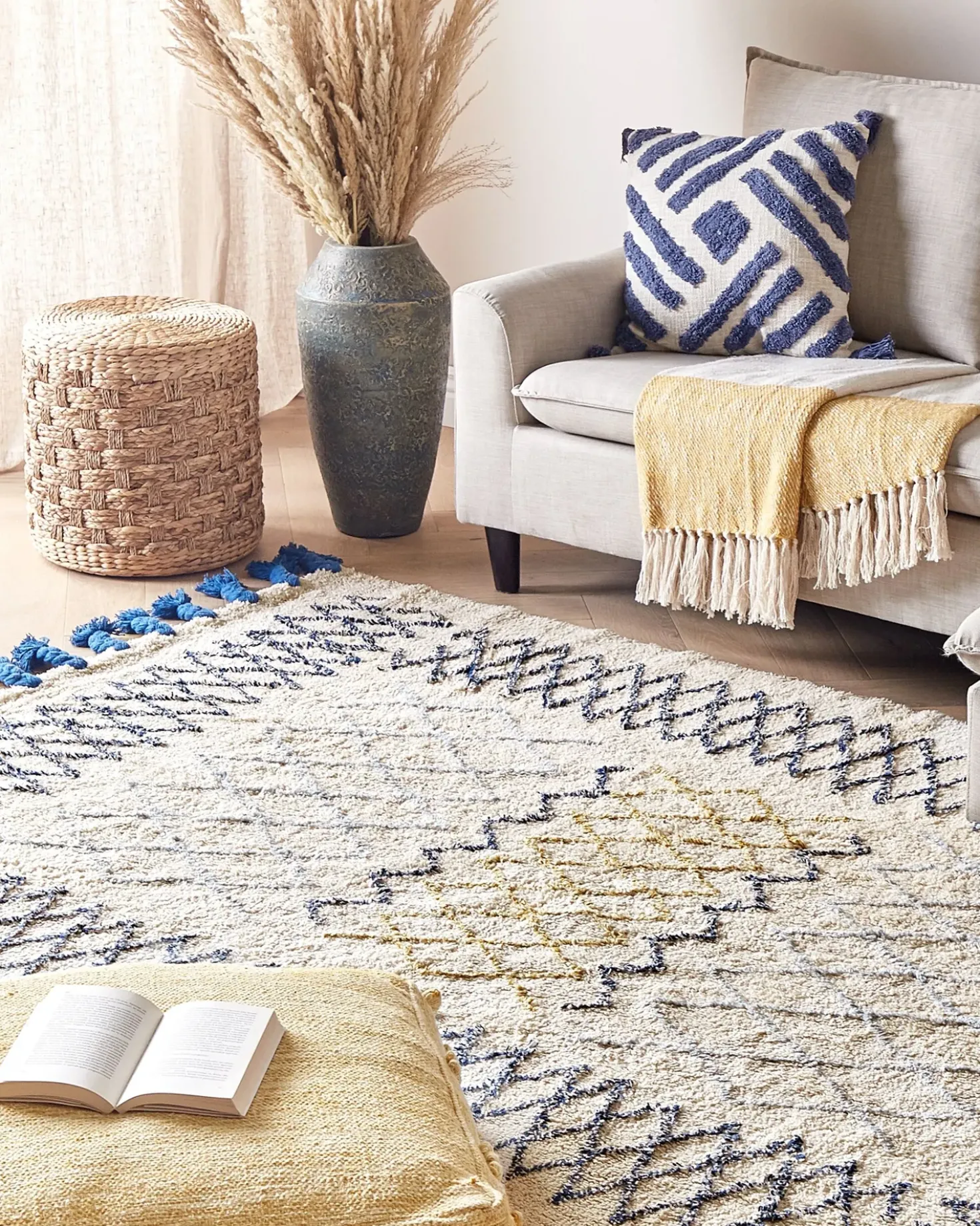Tappeto ERZINCAN Beige 160 x 230 cm Cotone