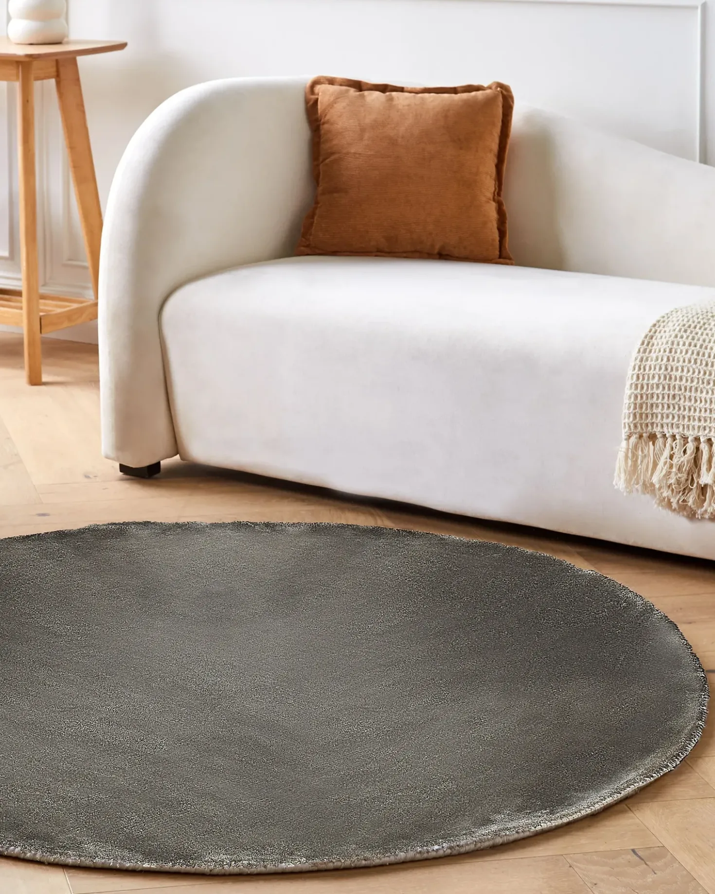 Tappeto GESI II Grigio scuro ø 140 cm Viscosa