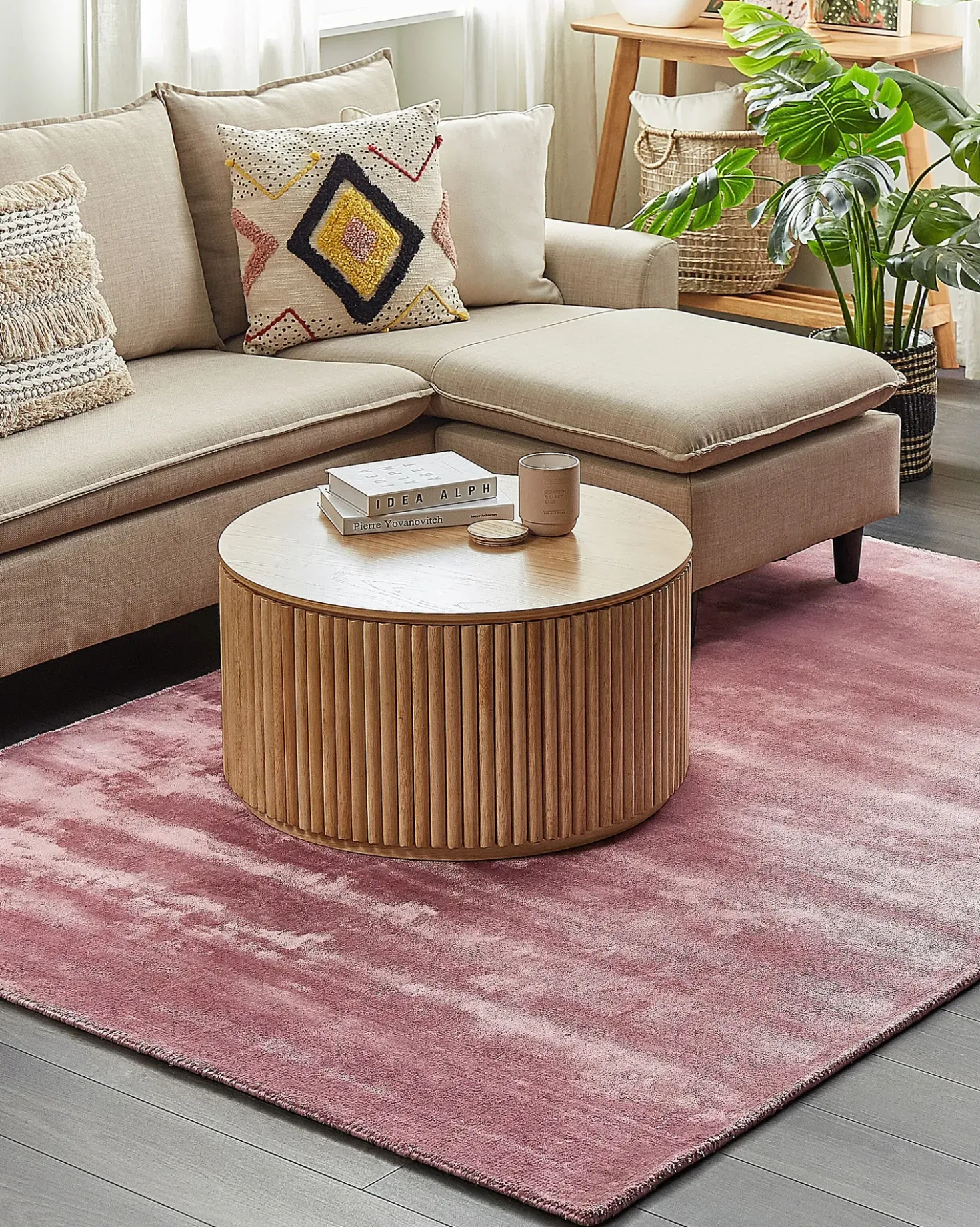 Tappeto GESI II Rosa 160 x 230 cm Viscosa