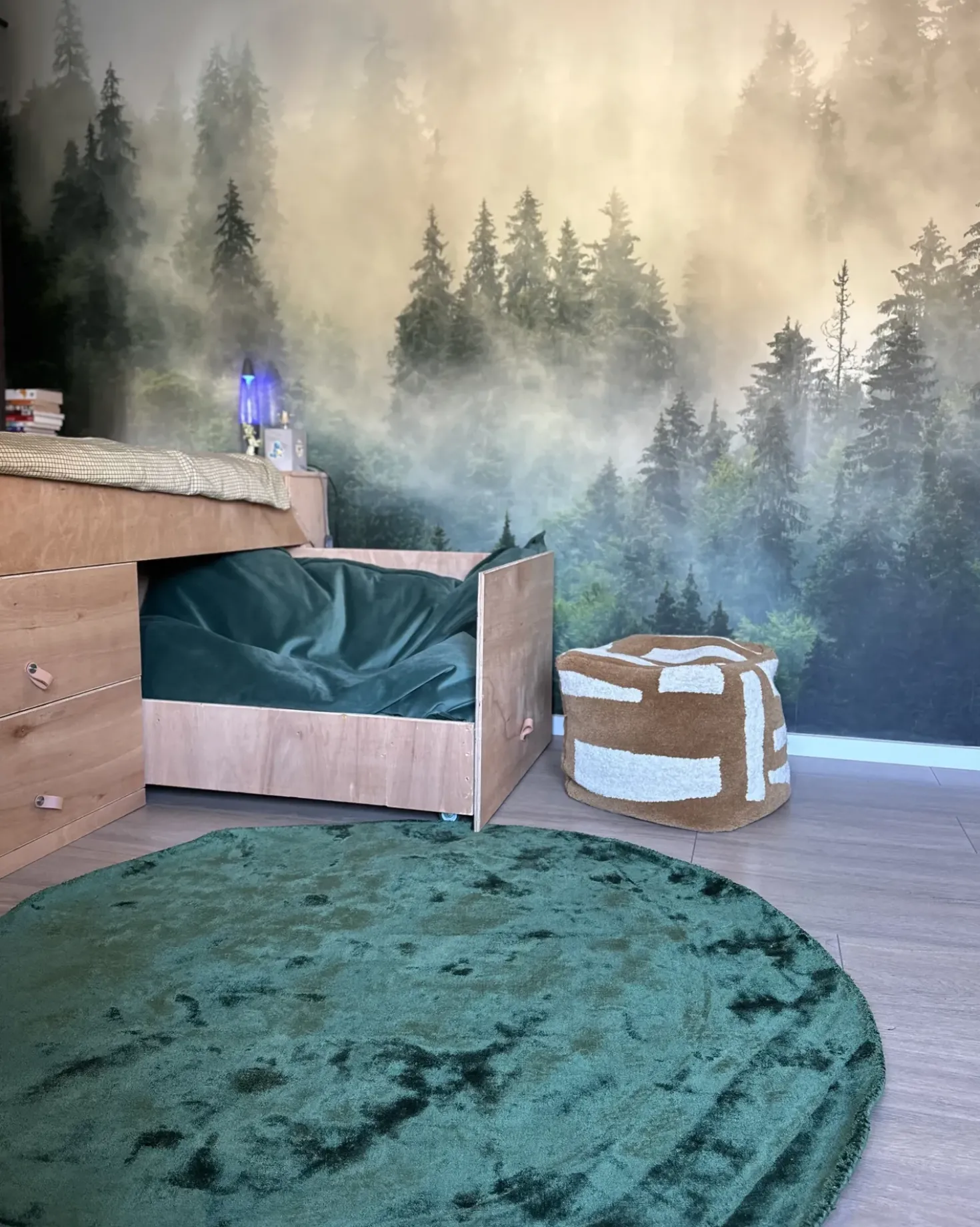 Tappeto GESI II Verde smeraldo ø 140 cm Viscosa