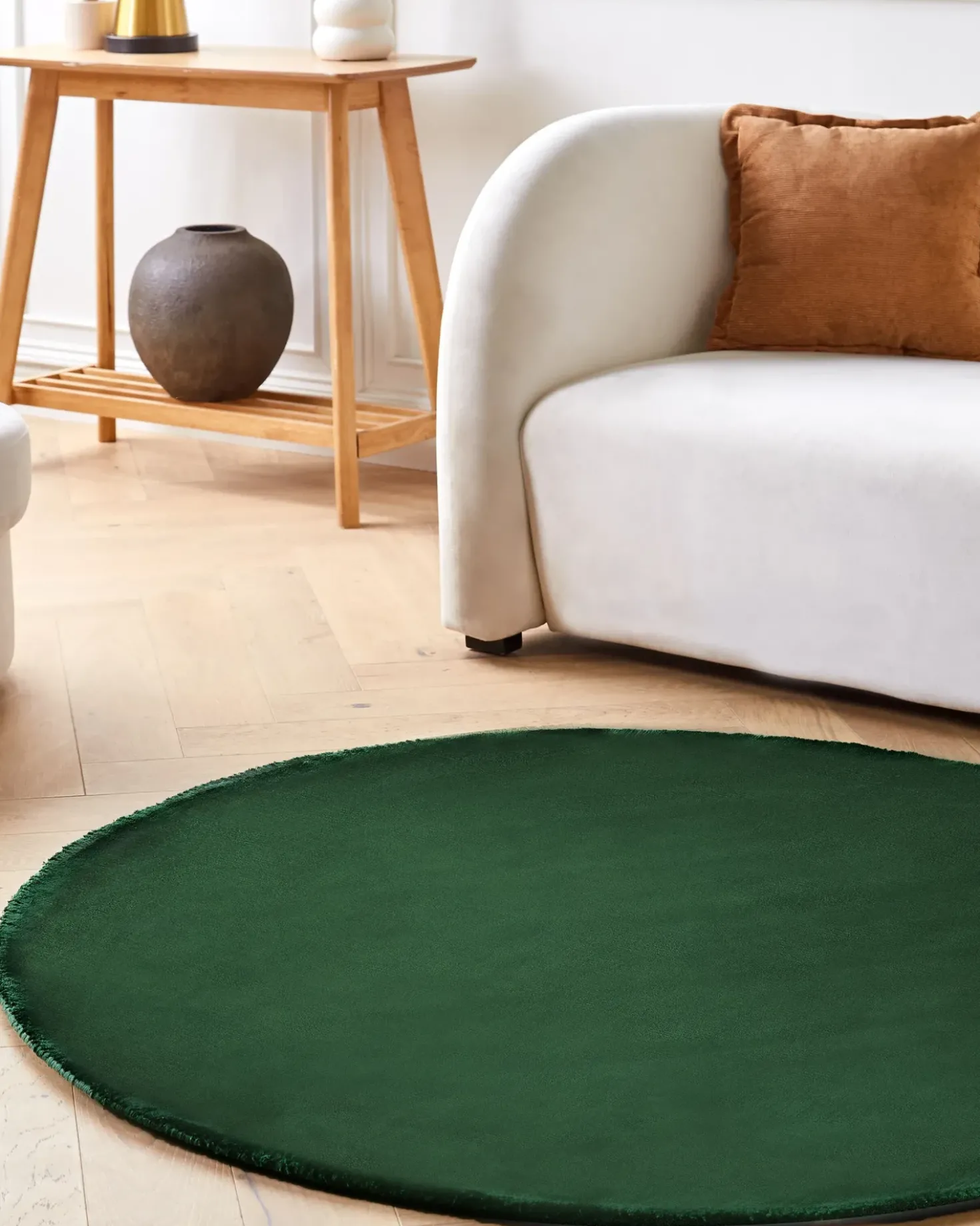 Tappeto GESI II Verde smeraldo ø 140 cm Viscosa