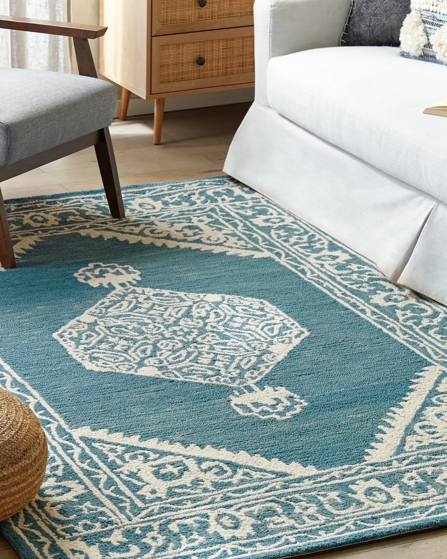 Tappeto GEVAS Blu 200 x 200 cm Lana