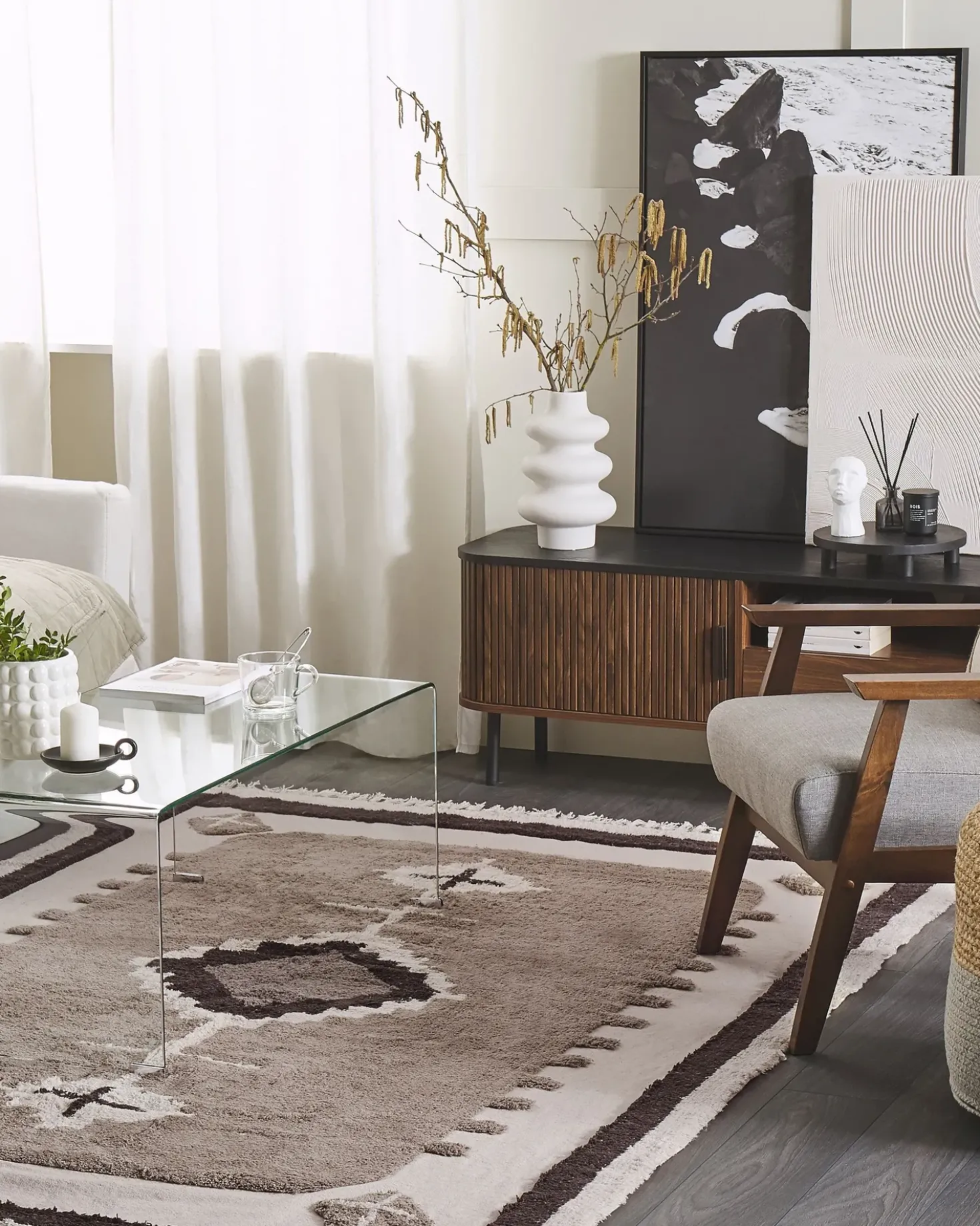 Tappeto GEYVE Beige 160 x 230 cm Cotone