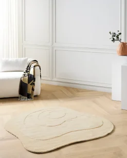 Tappeto GORANO Beige chiaro 160 x 160 cm Viscosa