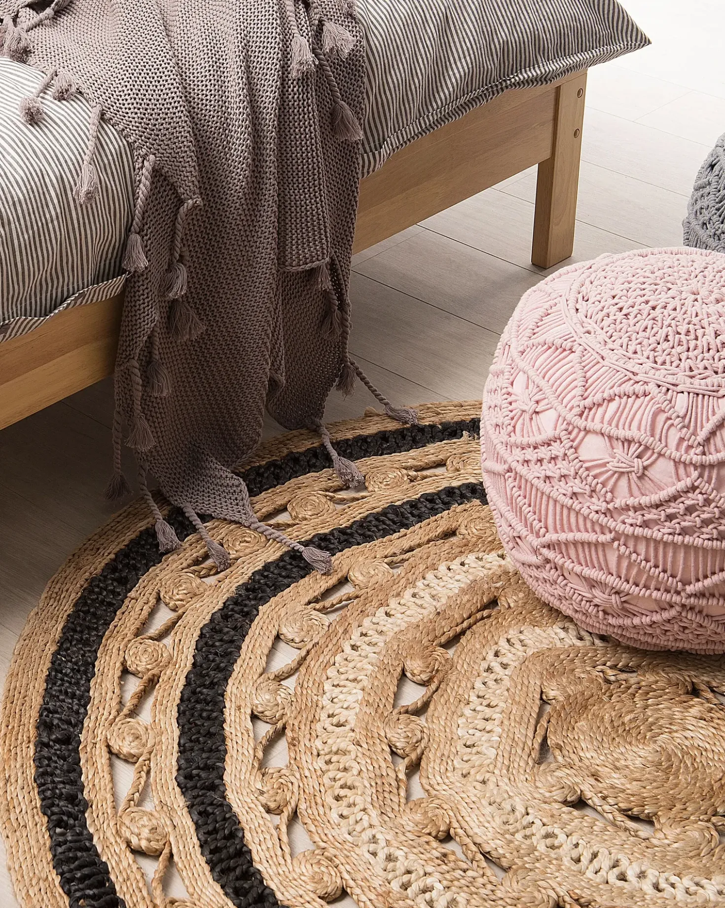 Tappeto GOYNE Beige ø 140 cm Iuta
