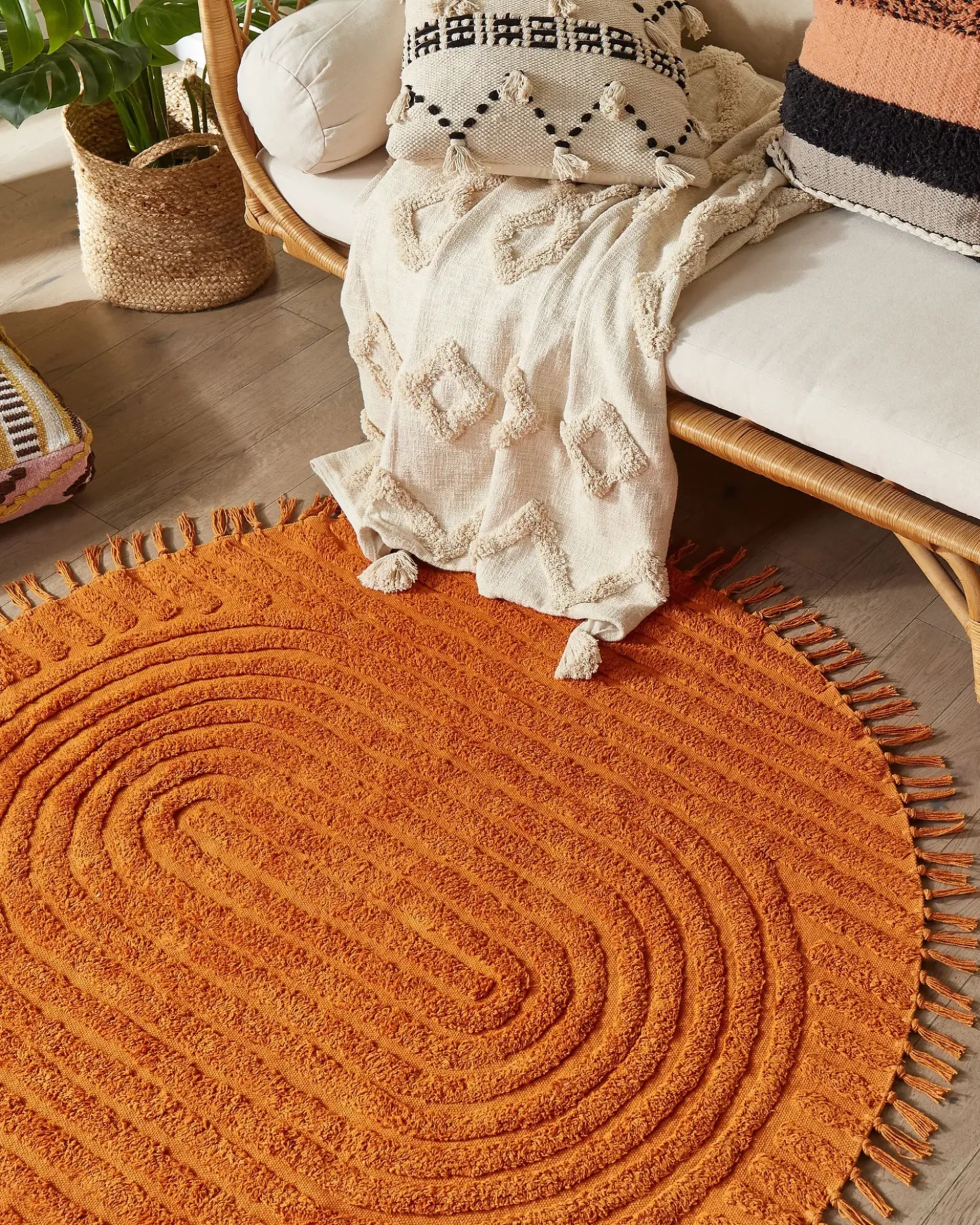 Tappeto HALFETI Arancione ø 140 cm Cotone