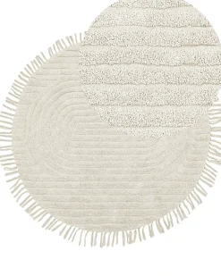 Tappeto HALFETI Beige chiaro ø 140 cm Cotone