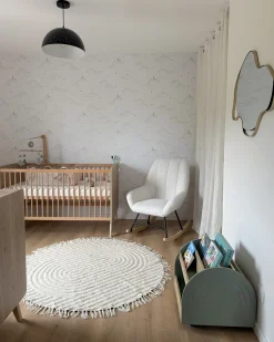 Tappeto HALFETI Beige chiaro ø 140 cm Cotone
