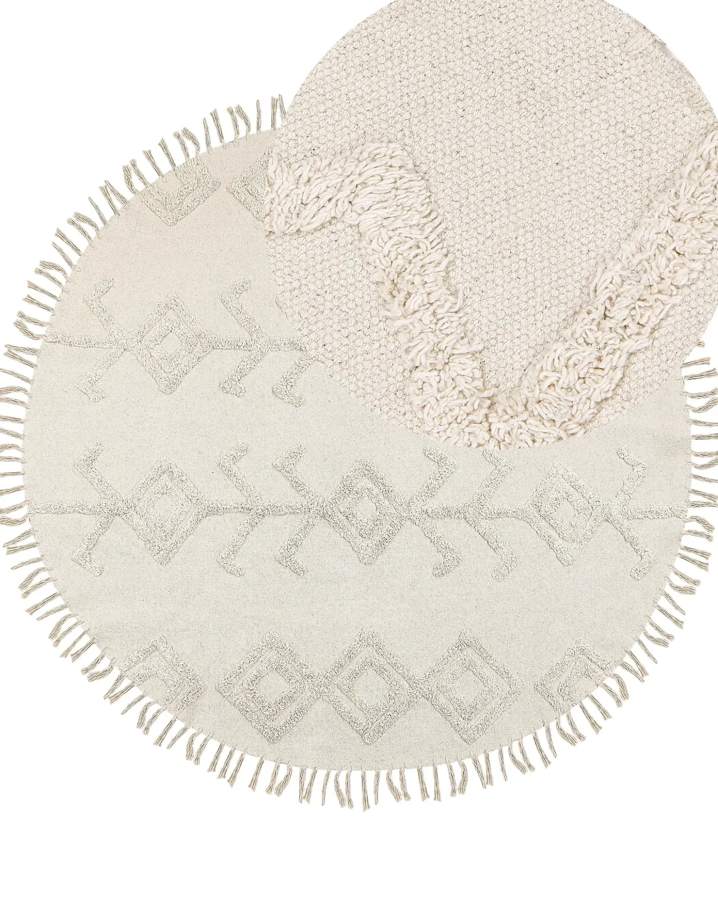 Tappeto HARRAN Beige chiaro ø 140 cm Cotone