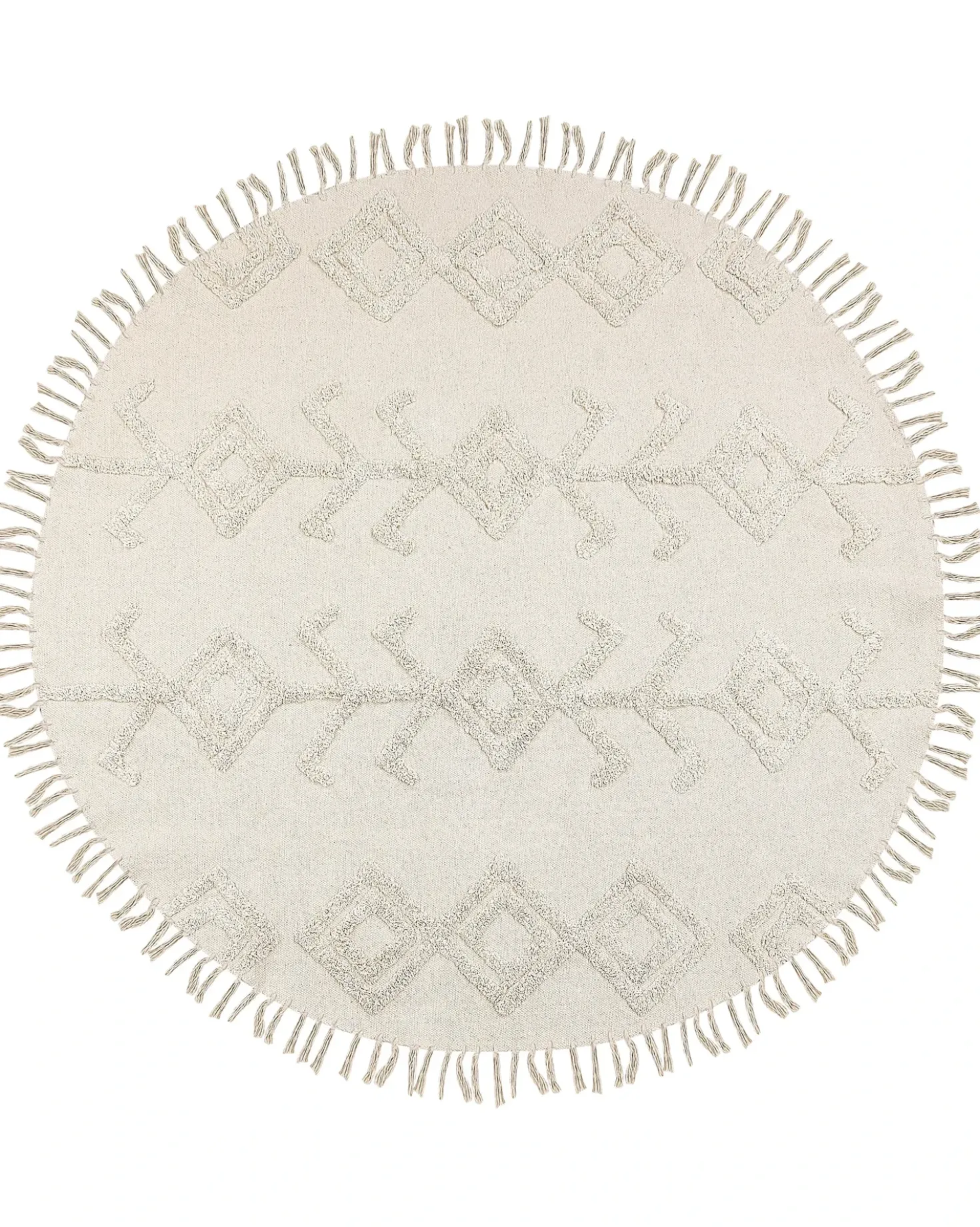 Tappeto HARRAN Beige chiaro ø 140 cm Cotone