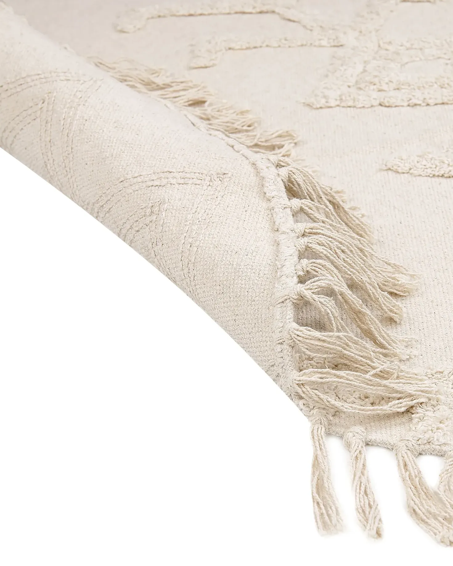 Tappeto HARRAN Beige chiaro ø 140 cm Cotone