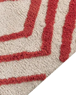 Tappeto HASKOY Rosso 160 x 230 cm Cotone