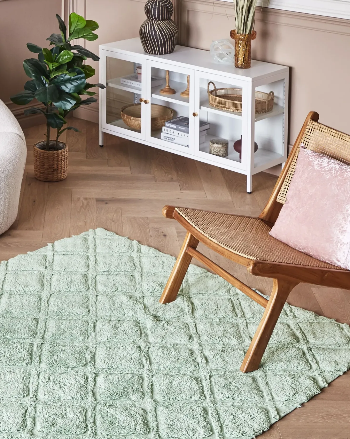 Tappeto HATAY Verde chiaro 160 x 230 cm Cotone