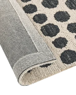 Tappeto HAVRAN Nero/Bianco 80 x 150 cm Lana