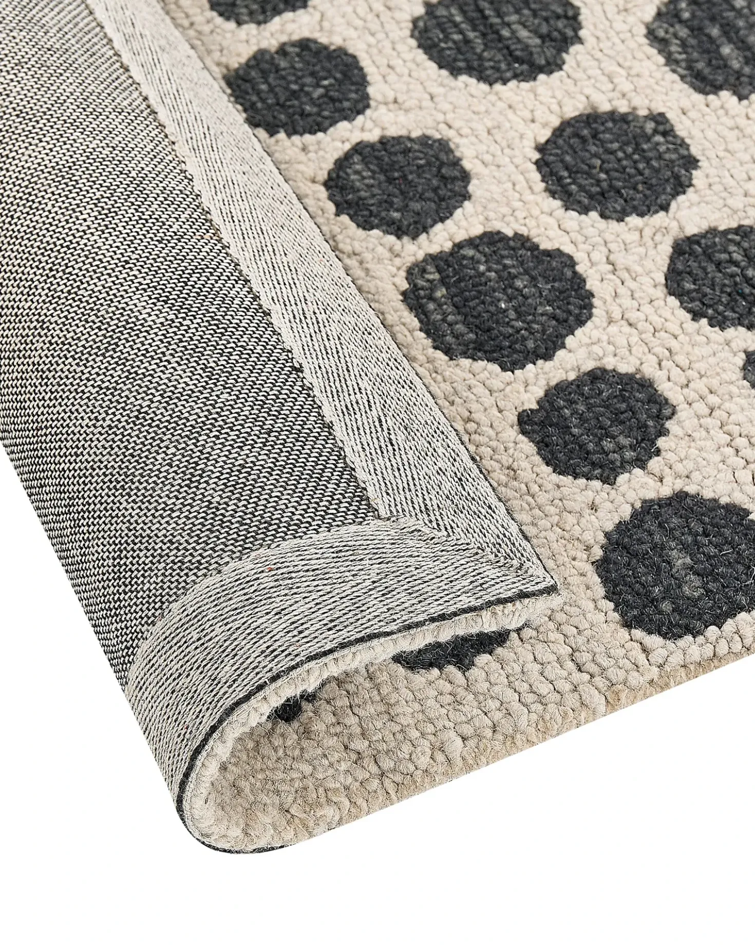Tappeto HAVRAN Nero/Bianco 80 x 150 cm Lana
