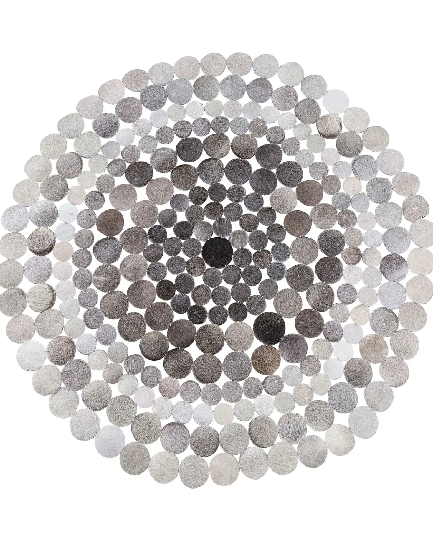 Tappeto HILVAN Grigio ø 140 cm Pelle naturale