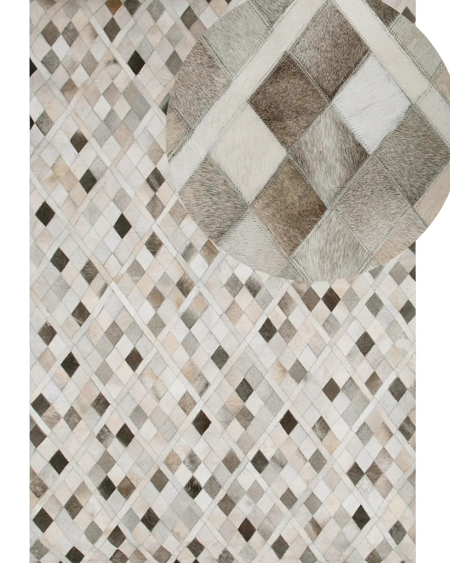 Tappeto HIRKA Grigio 160 x 230 cm Pelle naturale