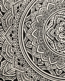 Tappeto HIZAN Nero ø 120 cm Cotone