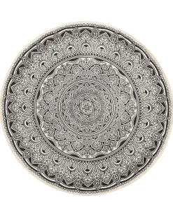 Tappeto HIZAN Nero ø 120 cm Cotone