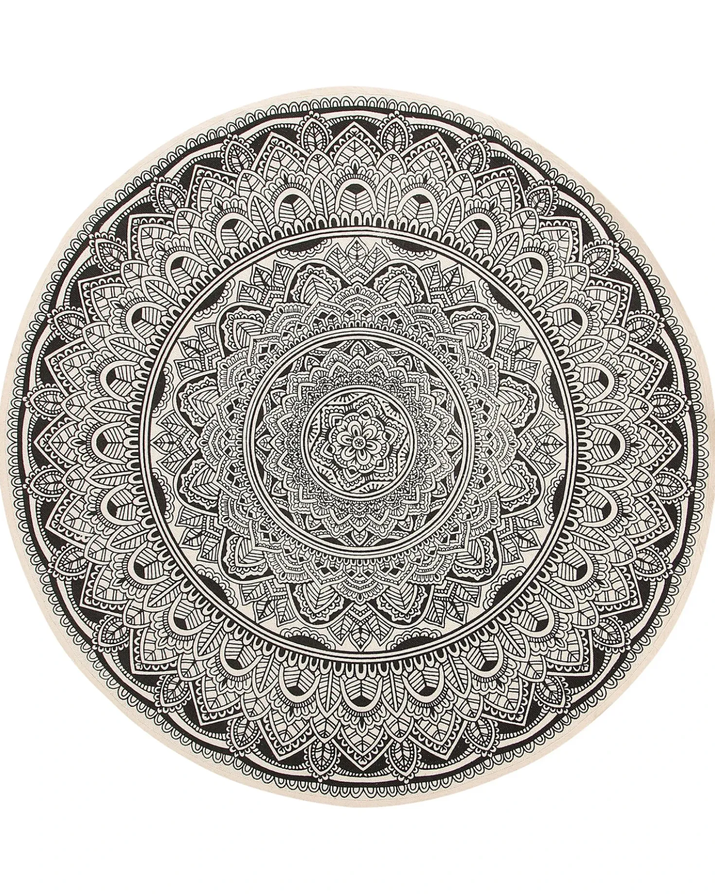 Tappeto HIZAN Nero ø 120 cm Cotone