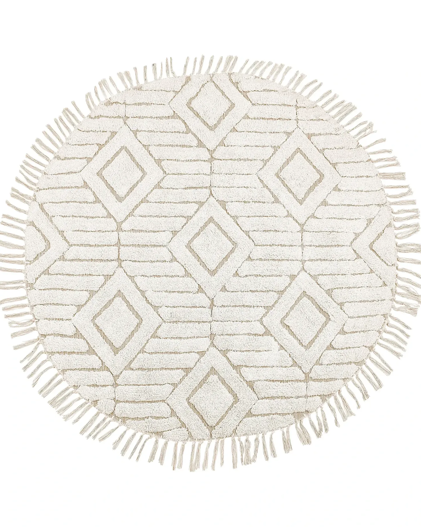 Tappeto HORASAN Beige chiaro ø 140 cm Cotone