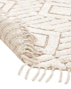Tappeto HORASAN Beige chiaro ø 140 cm Cotone