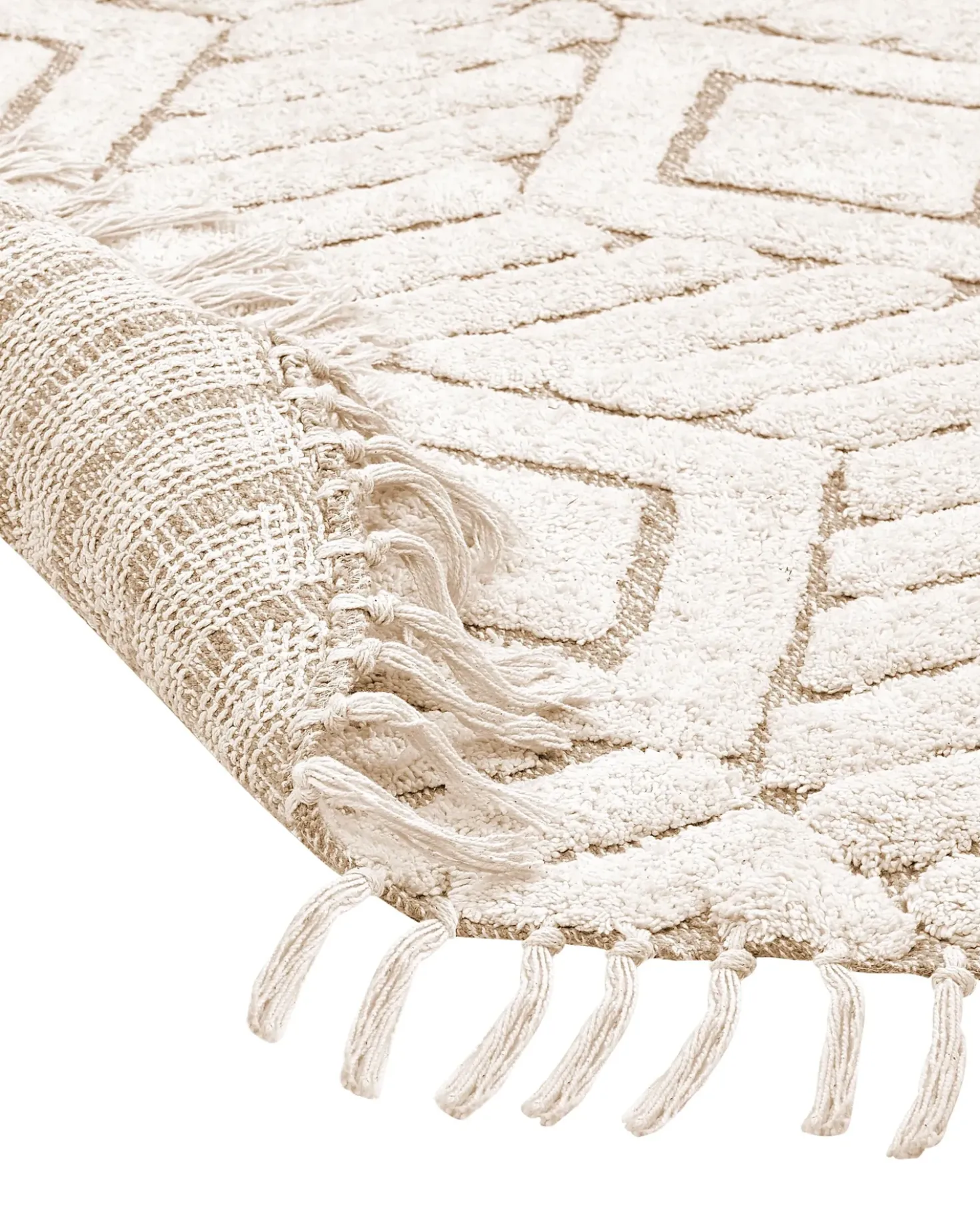 Tappeto HORASAN Beige chiaro ø 140 cm Cotone