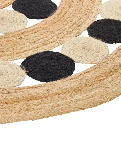 Tappeto HOVIT Nero ø 140 cm Iuta
