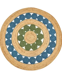 Tappeto HOVIT Verde Blu ø 140 cm Iuta