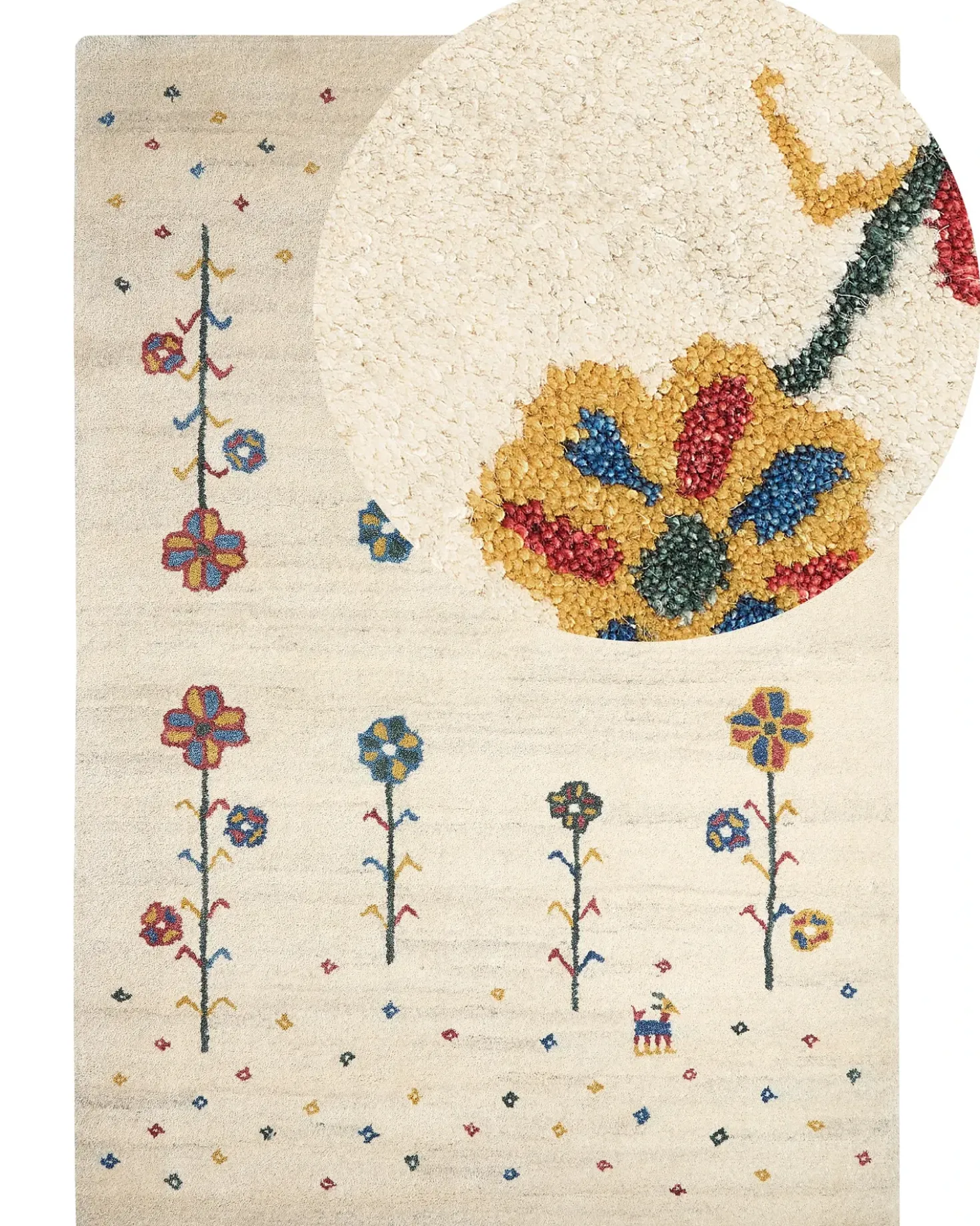 Tappeto HUSUNLU Beige 140 x 200 cm Lana Persiano
