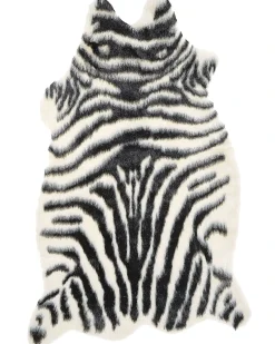 Tappeto in pelliccia sintetica NAMBUNG Bianco Nero 60 x 90 cm