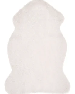 Tappeto in pelliccia sintetica UNDARA Bianco sporco 60 x 90 cm