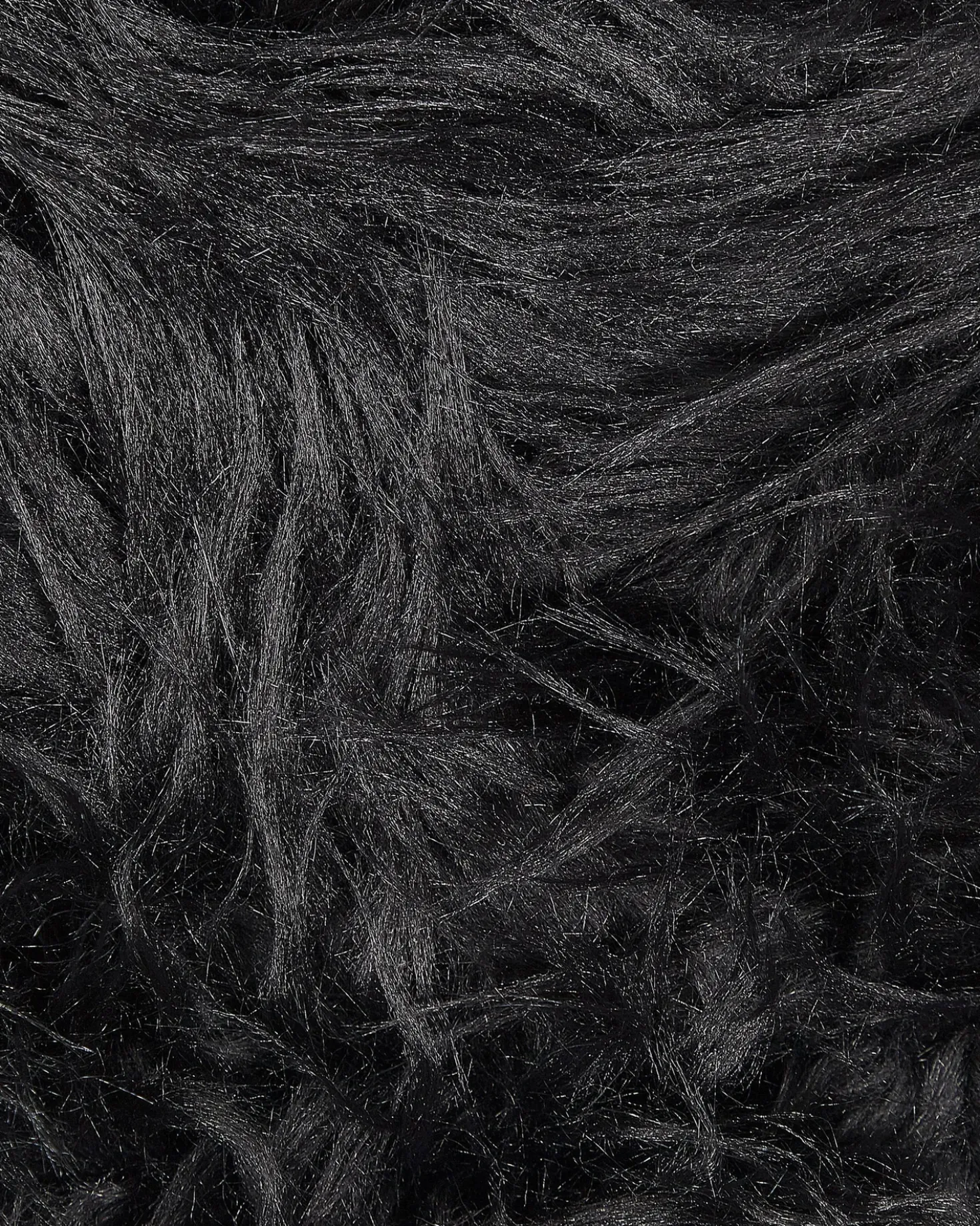 Tappeto in pelliccia sintetica MAMUNGARI Nero 60 x 180 cm