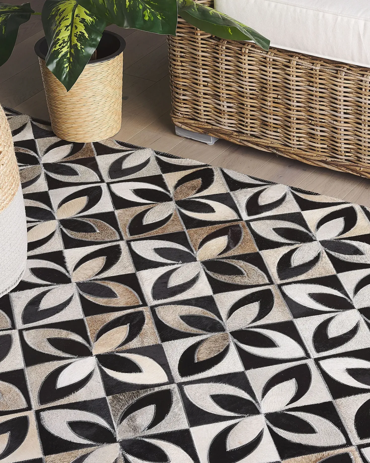 Tappeto ISHAN Multicolore 140 x 200 cm Pelle naturale