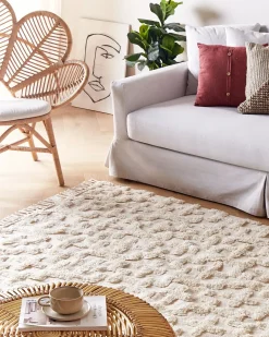 Tappeto ITANAGAR Beige 160 x 230 cm Cotone