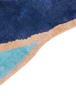 Tappeto KANRACH Blu marino 200 x 200 cm Viscosa