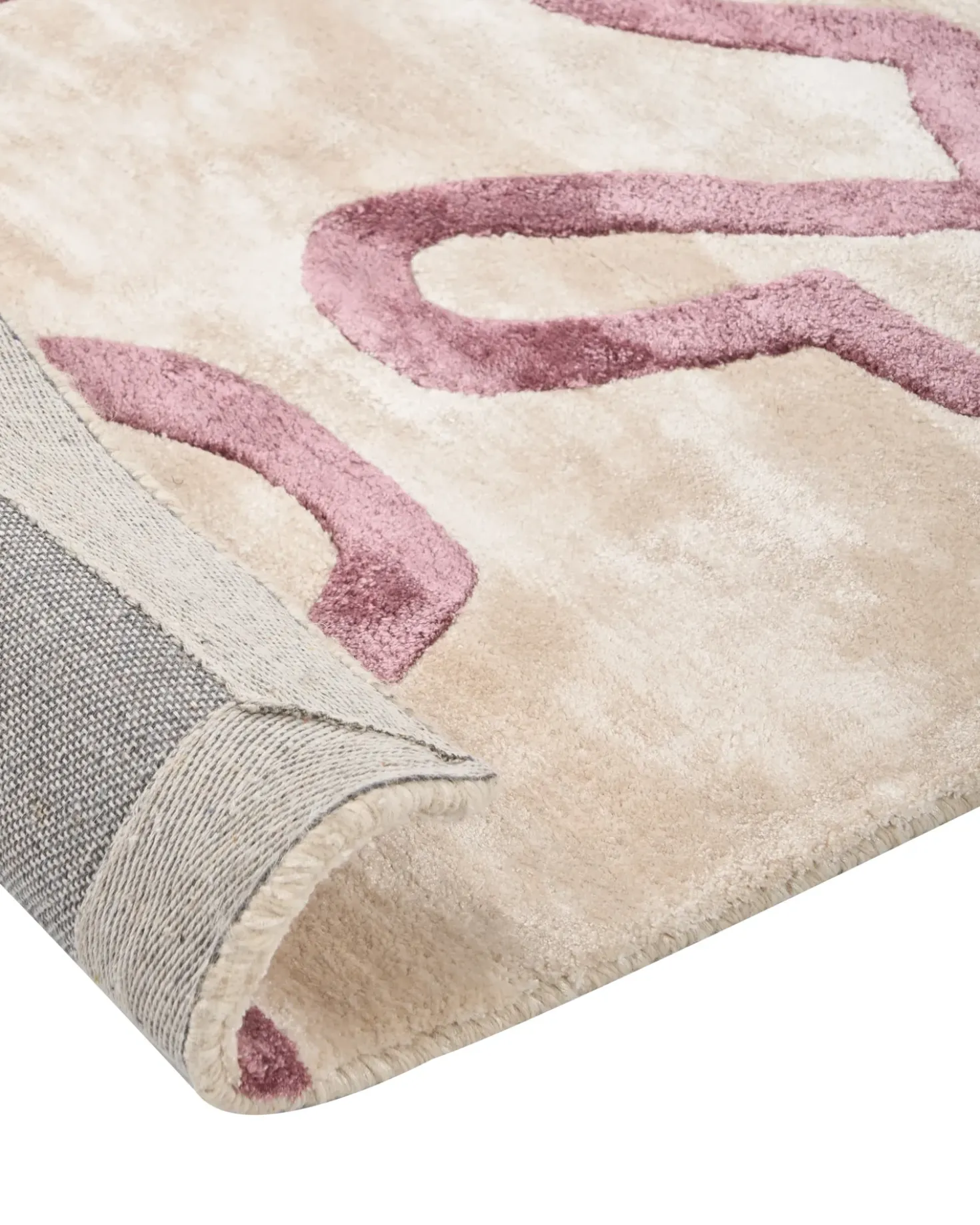 Tappeto KAPPAR Beige 160 x 230 cm Viscosa