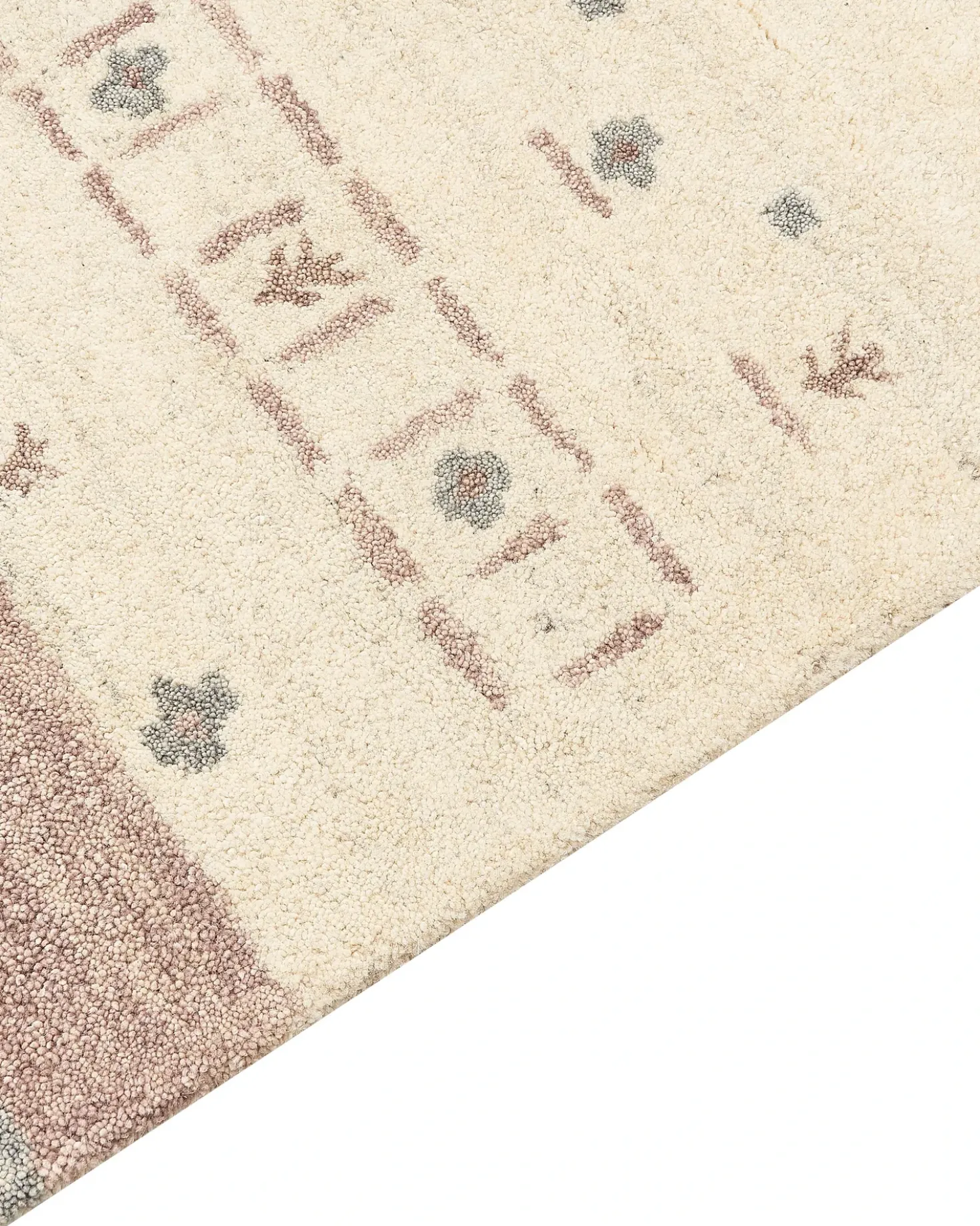 Tappeto KARLI Beige 160 x 230 cm Lana Persiano