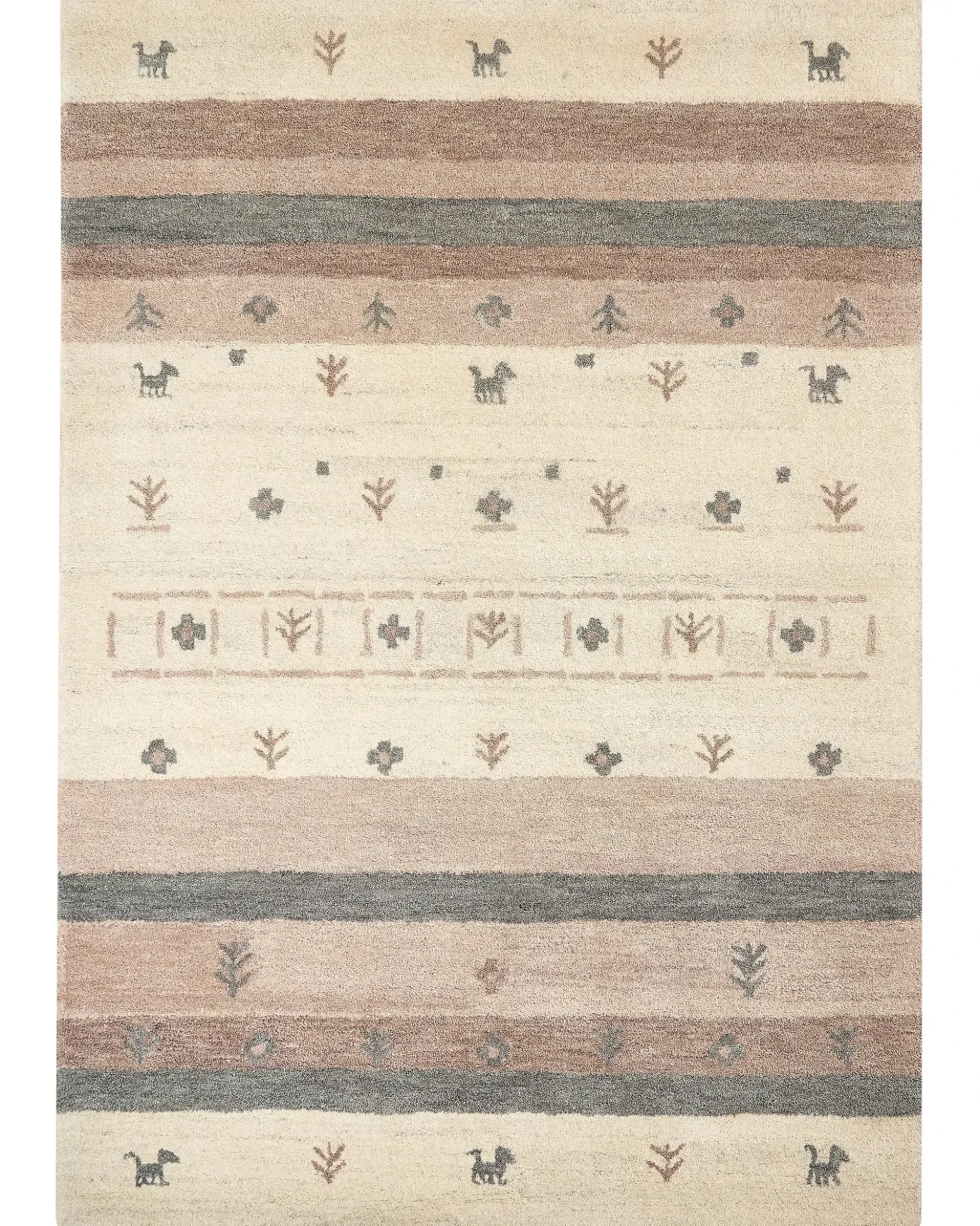 Tappeto KARLI Beige 160 x 230 cm Lana Persiano