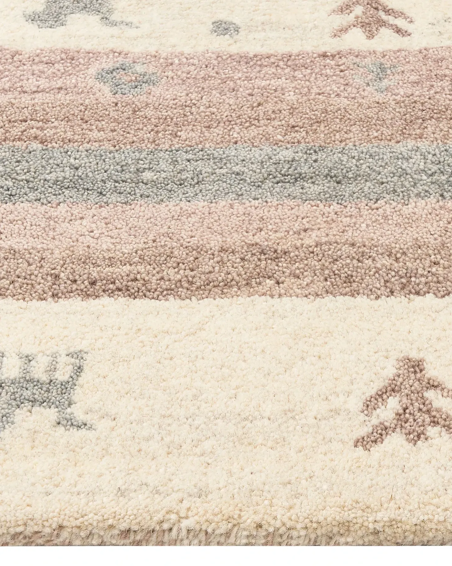 Tappeto KARLI Beige 160 x 230 cm Lana Persiano