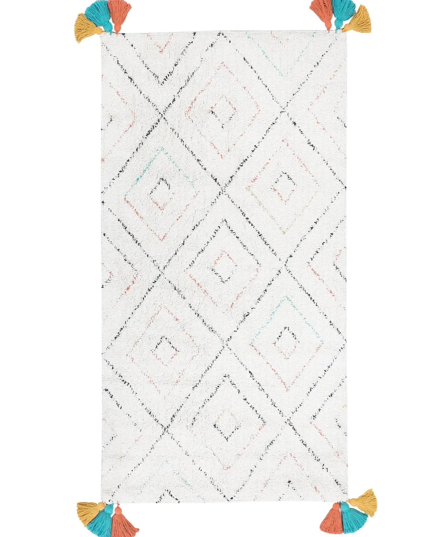 Tappeto KARTAL Bianco 80 x 150 cm Cotone