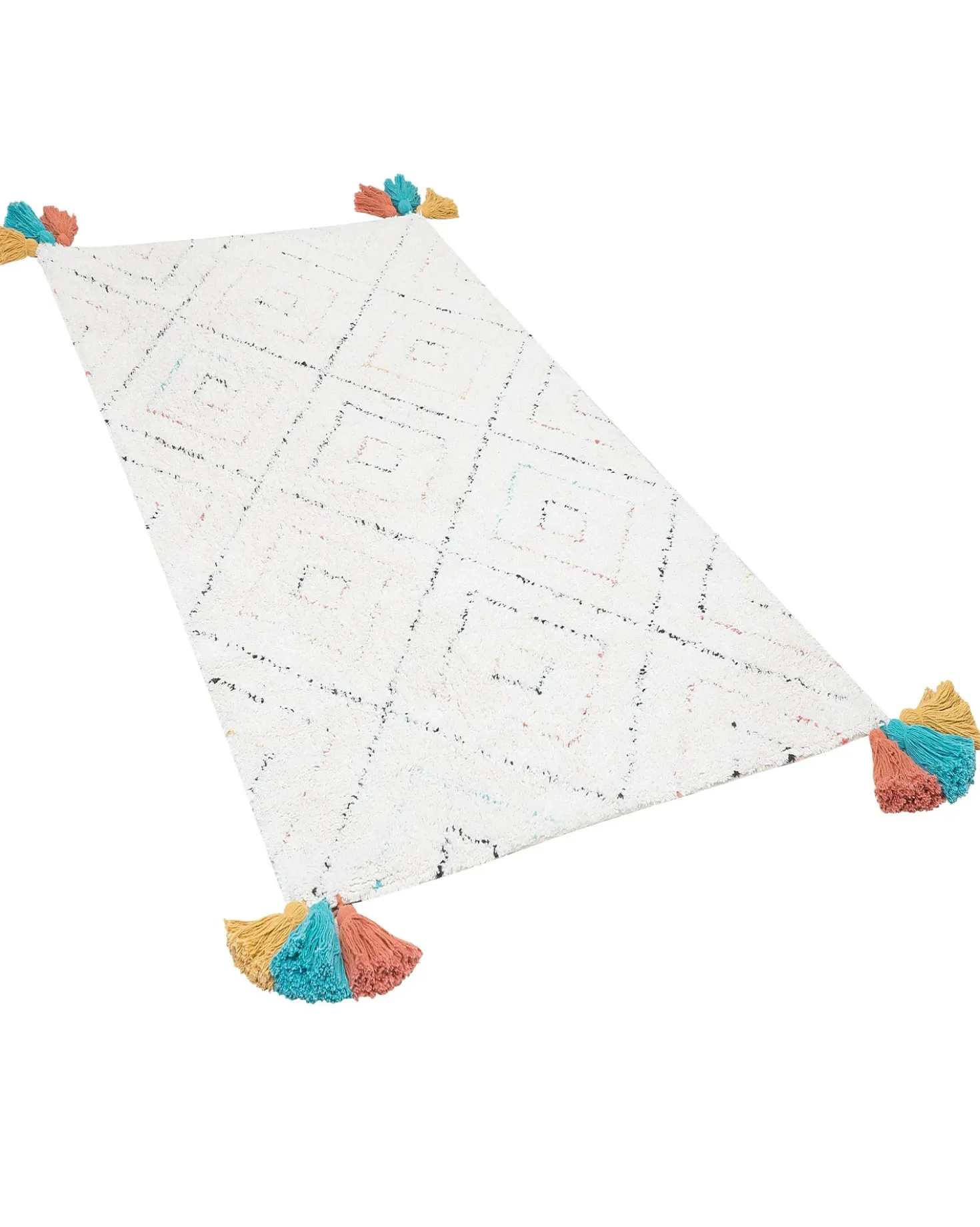 Tappeto KARTAL Bianco 80 x 150 cm Cotone