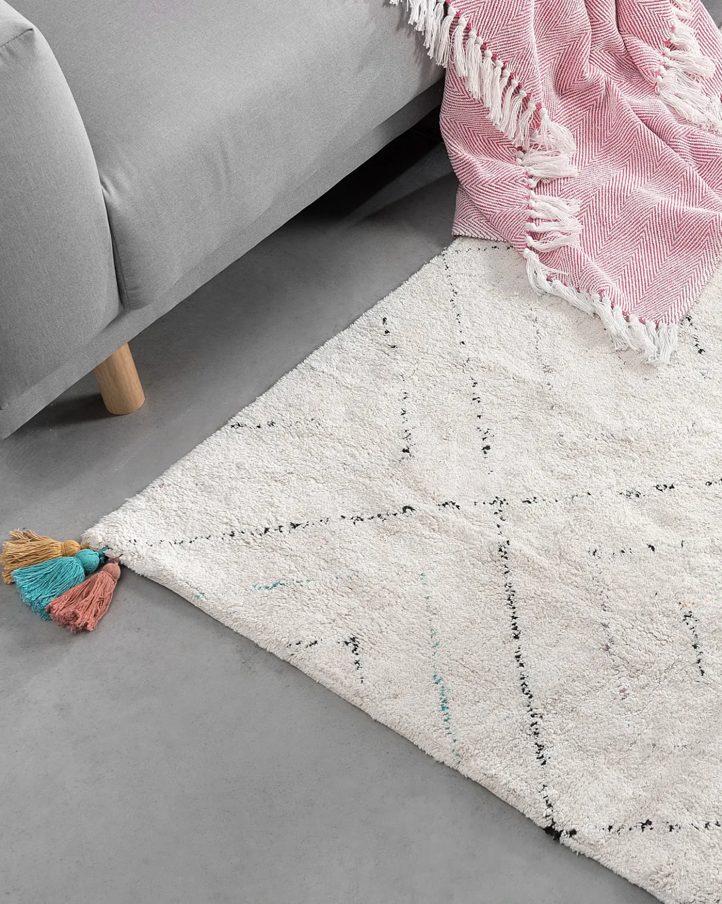 Tappeto KARTAL Bianco 140 x 200 cm Cotone
