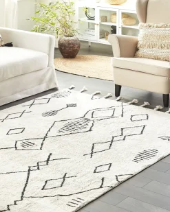 Tappeto KEBIR Bianco sporco 160 x 230 cm Cotone