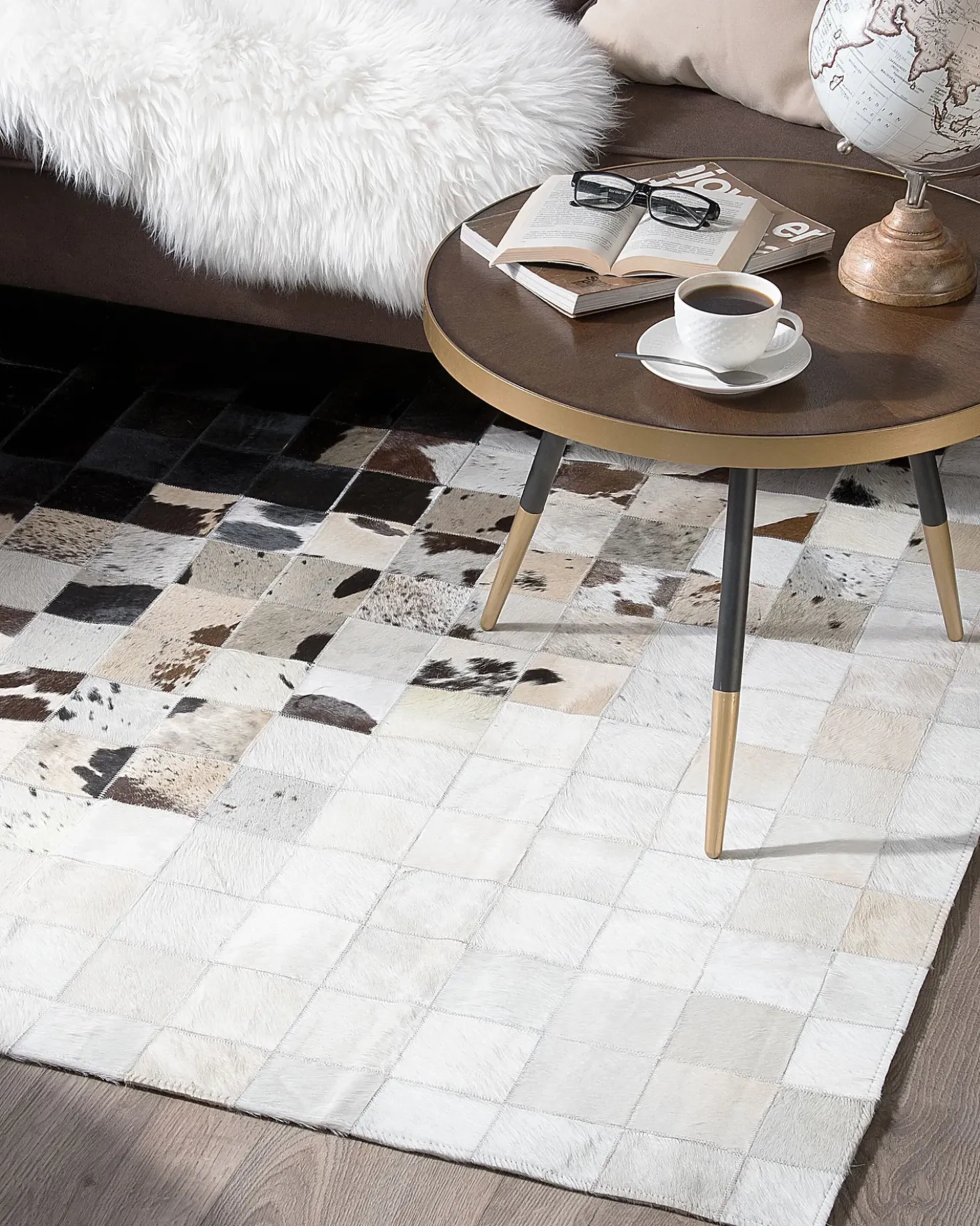 Tappeto KEMAH Nero 140 x 200 cm Pelle naturale