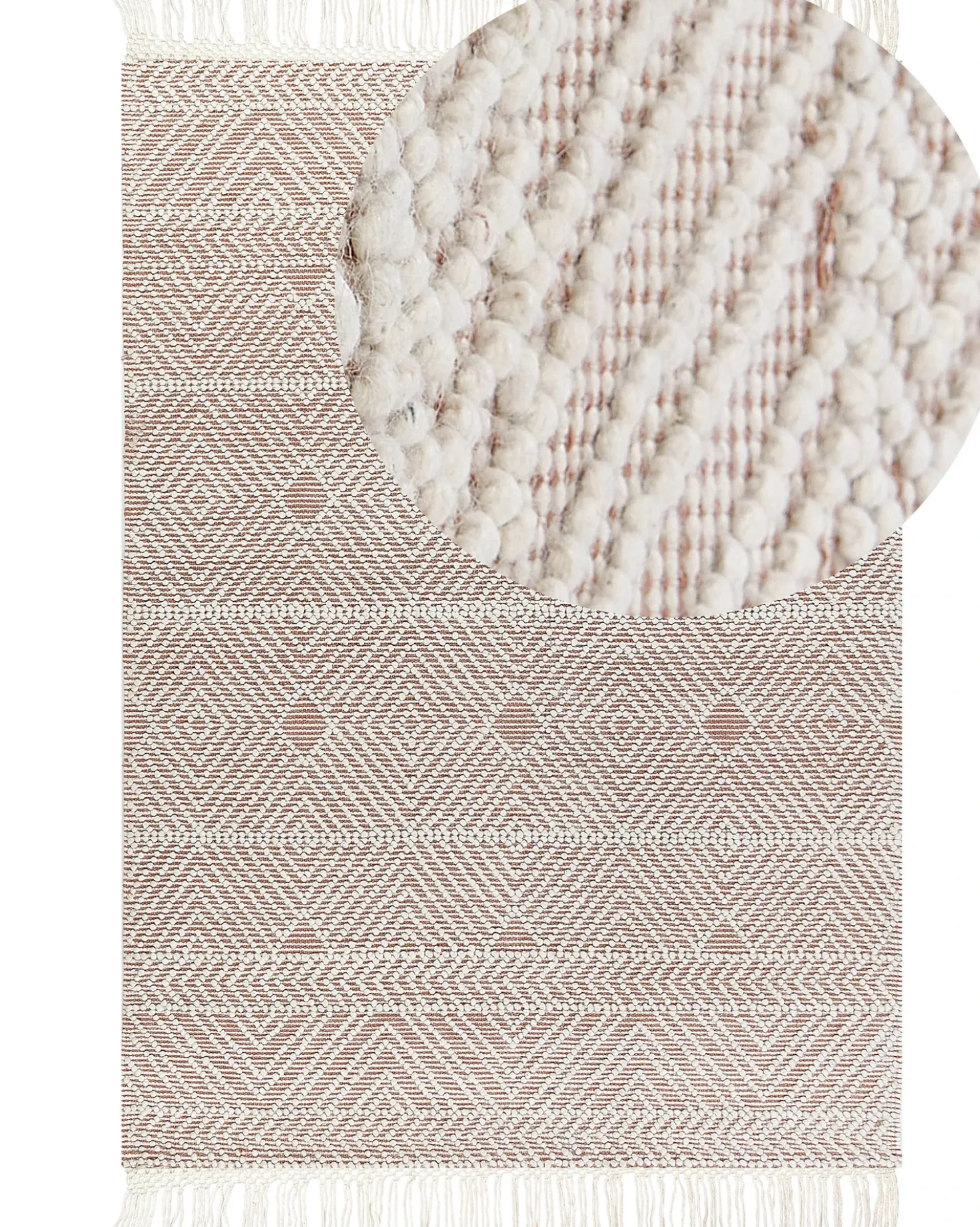 Tappeto KESTEL Marrone Beige 160 x 230 cm Lana