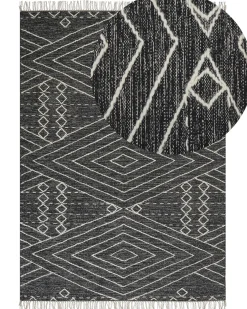 Tappeto KHENIFRA Nero 160 x 230 cm Cotone