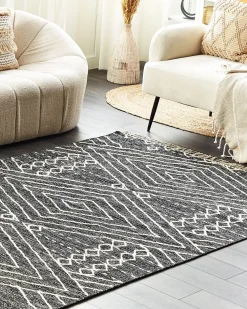 Tappeto KHENIFRA Nero 160 x 230 cm Cotone