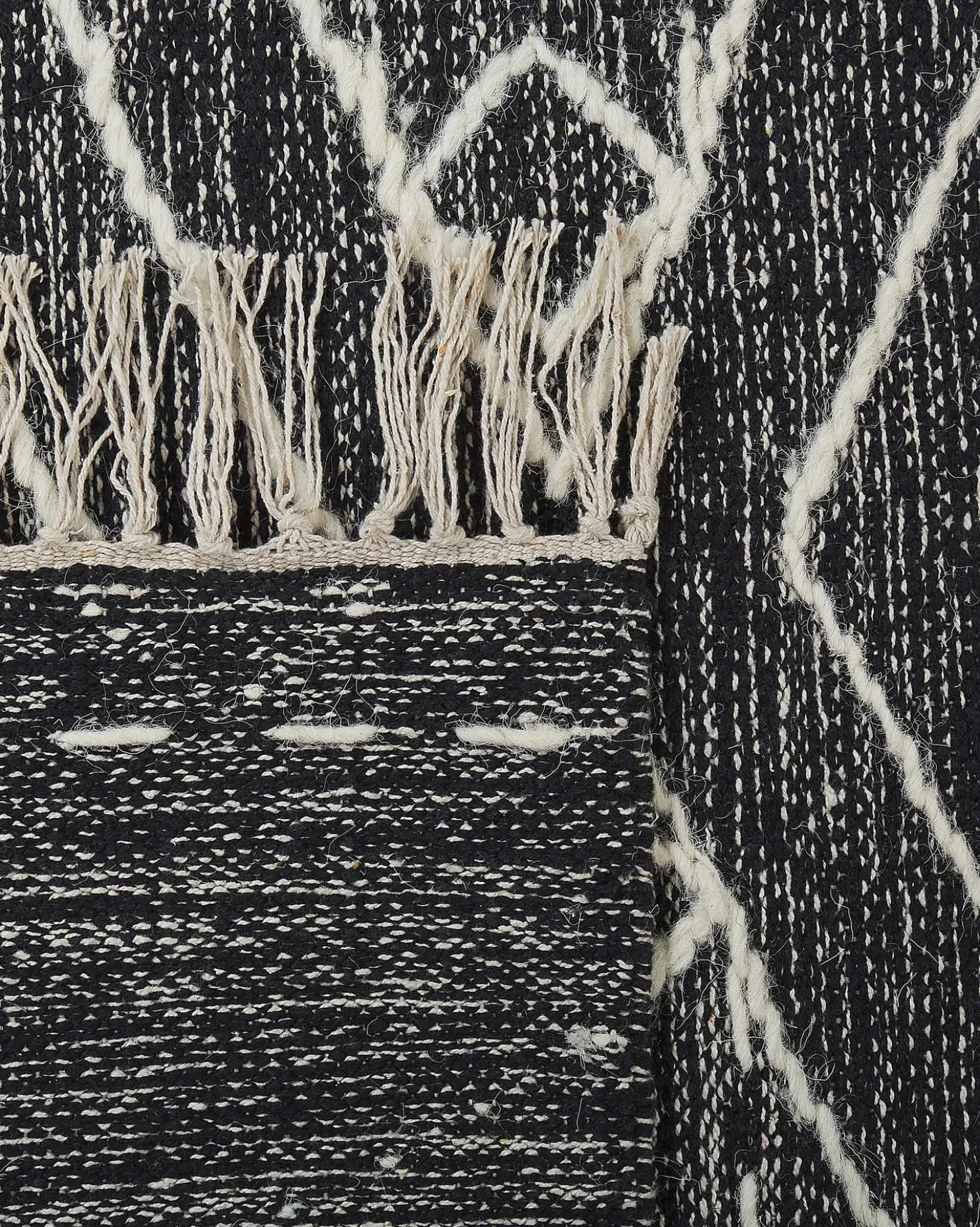 Tappeto KHENIFRA Nero 160 x 230 cm Cotone
