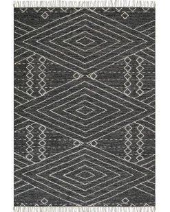 Tappeto KHENIFRA Nero 160 x 230 cm Cotone